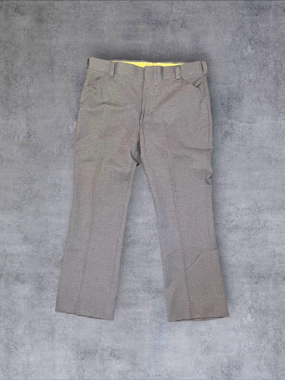 Vintage 70s Brown & Purple Flare Leg 38x30 Trousers